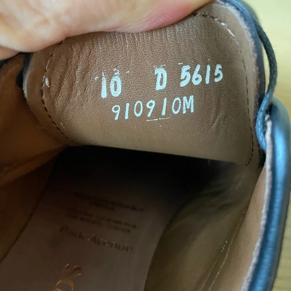 ALLEN EDMONDS Park Avenue Cap-toe Oxford Dress Shoe Size 10D
